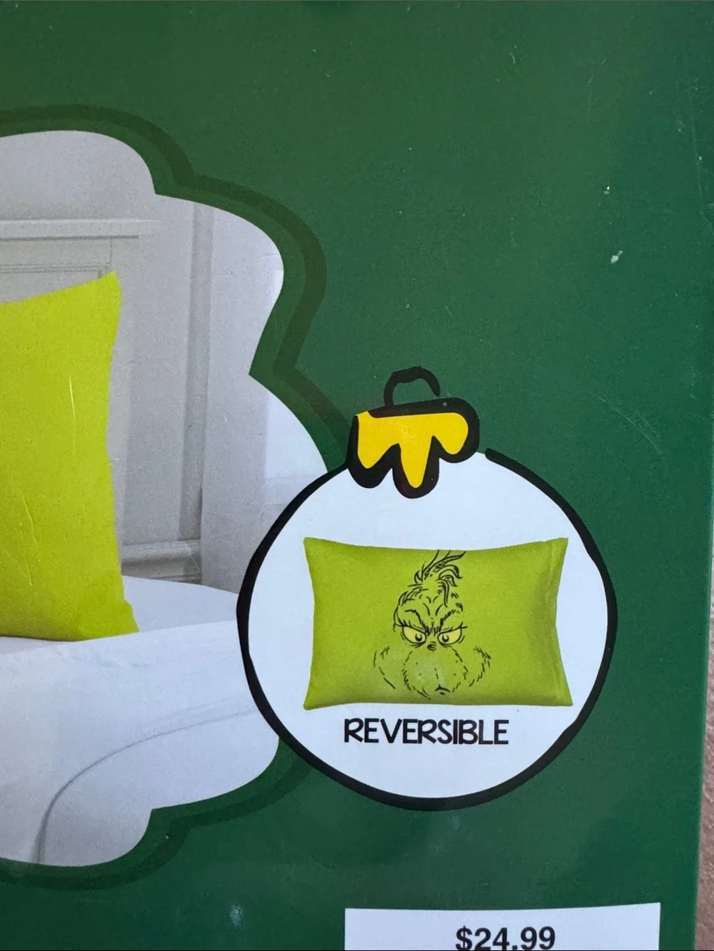 The Grinch Satin Pillowcase - Green